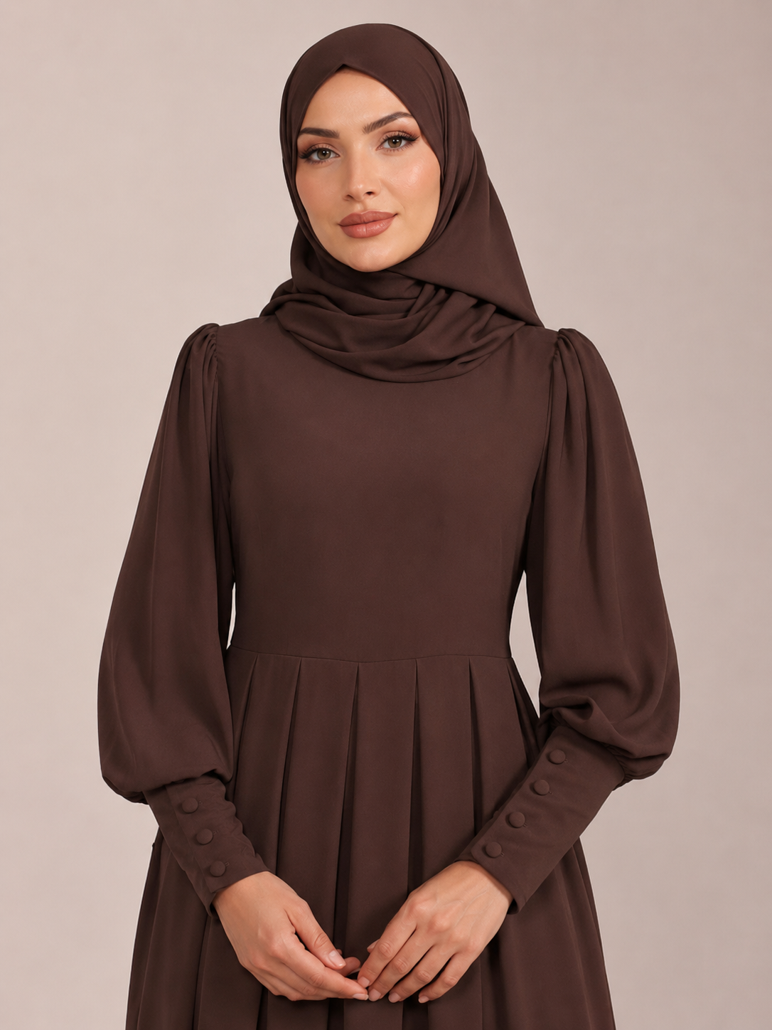 فستان رقية بني