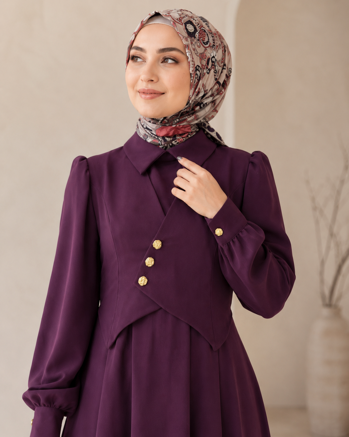 فستان سكون باذنجاني