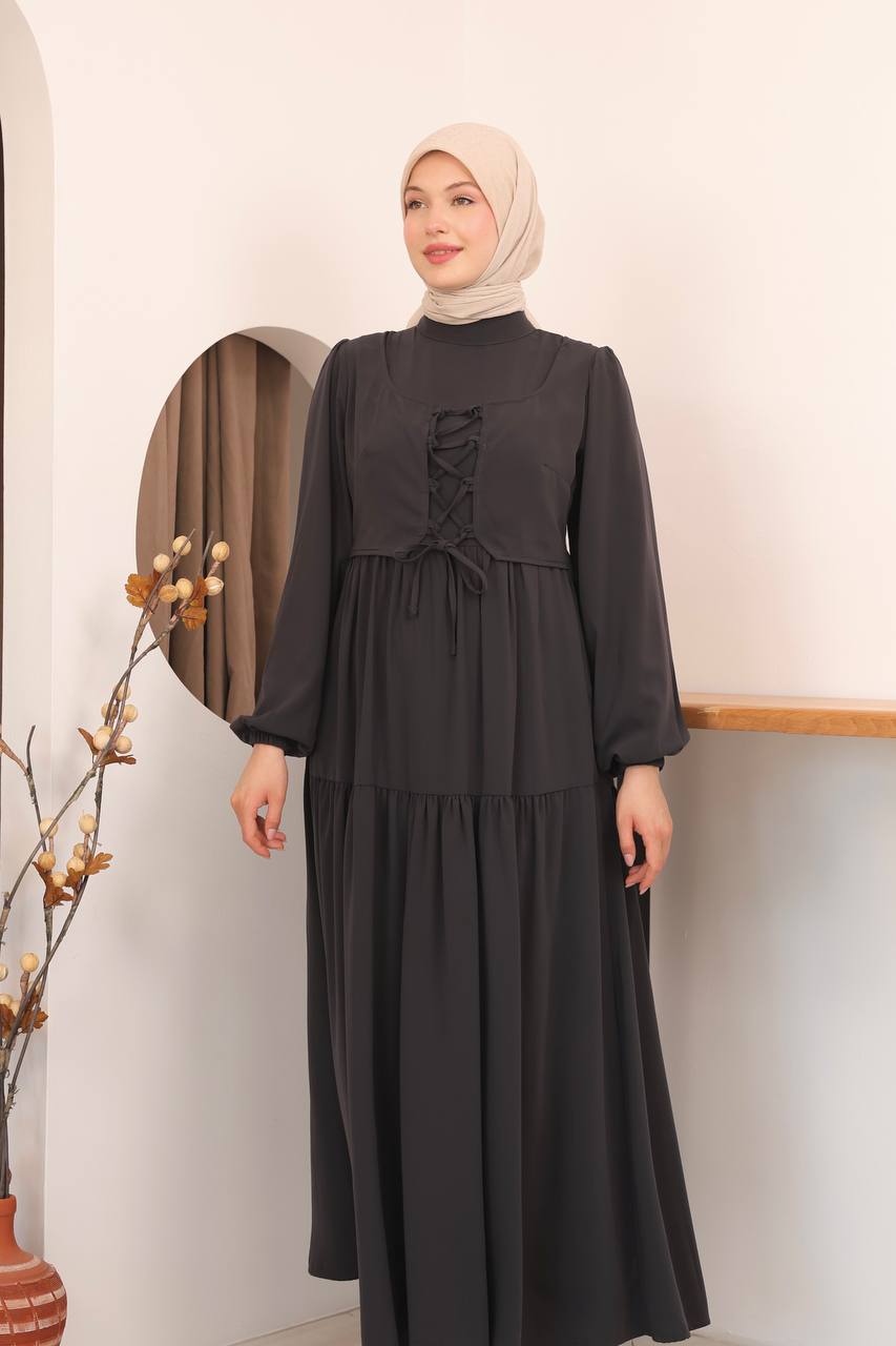 فستان غيداء رمادي