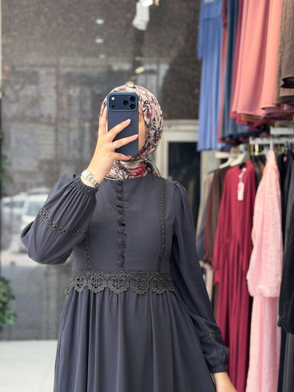فستان ليان رمادي