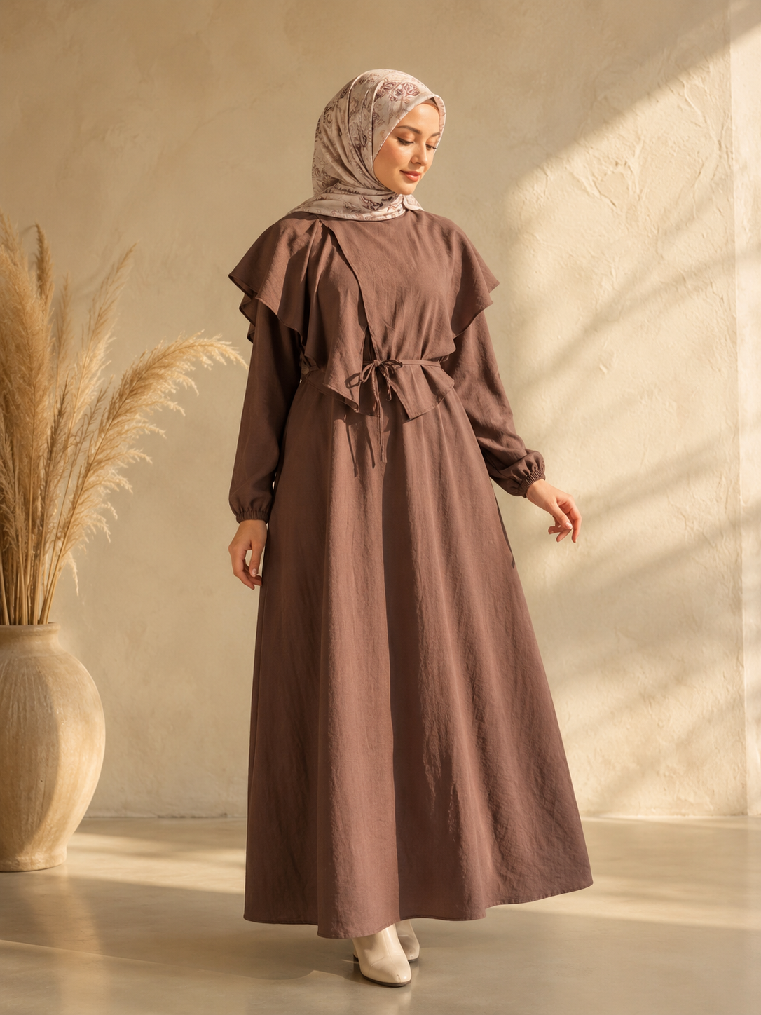 فستان ريم بني