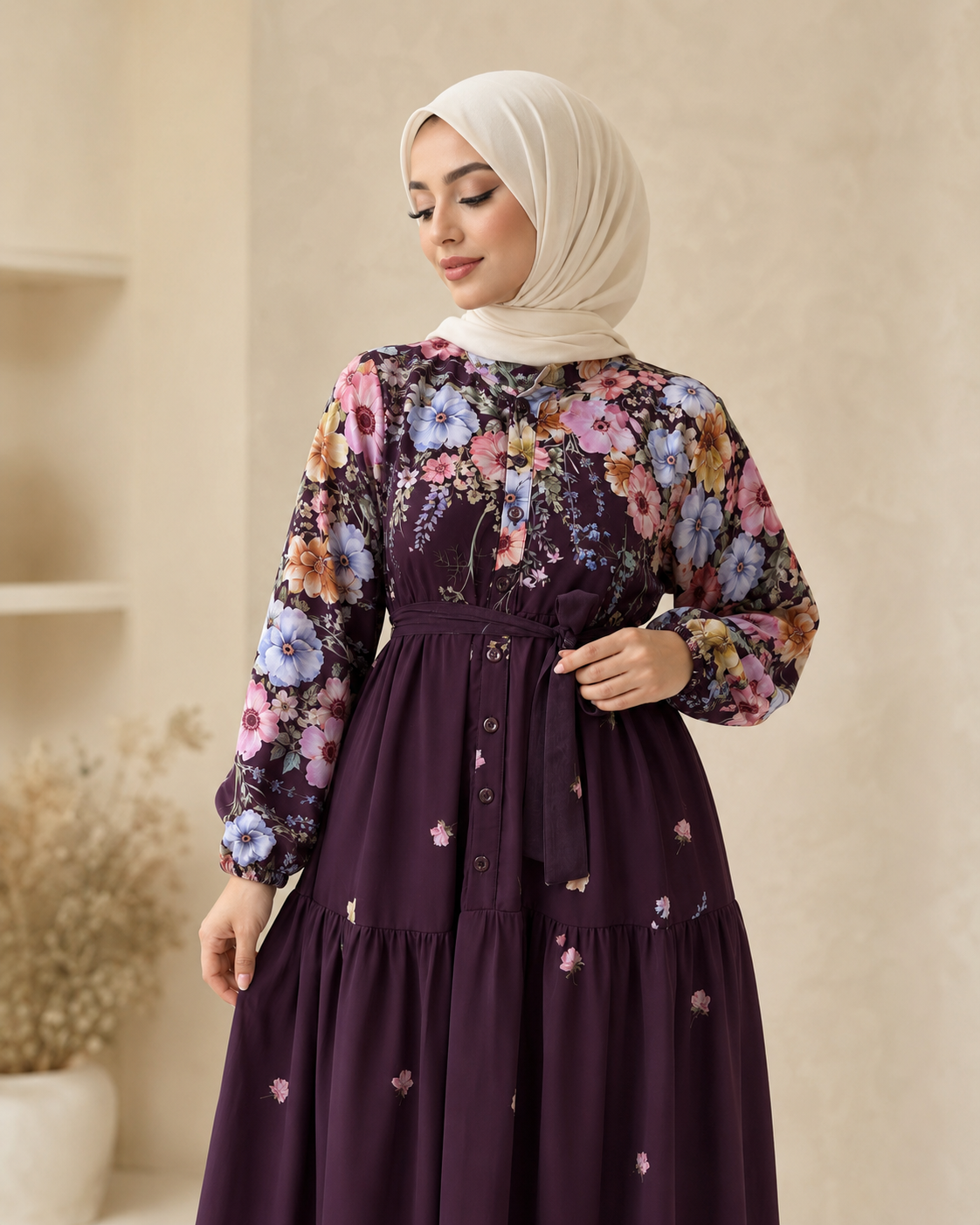 فستان جوري باذنجاني