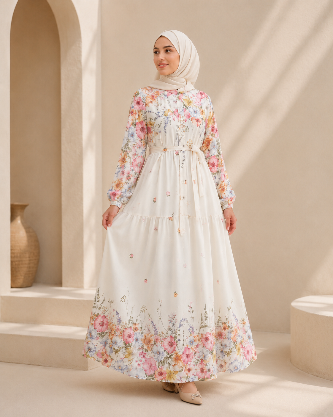 فستان جوري ابيض