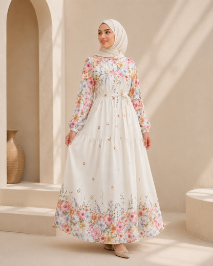 فستان جوري ابيض
