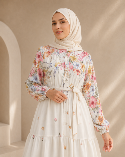 فستان جوري ابيض