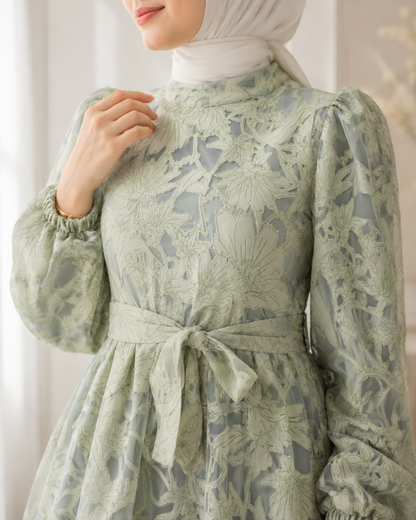 فستان زهراء أخضر