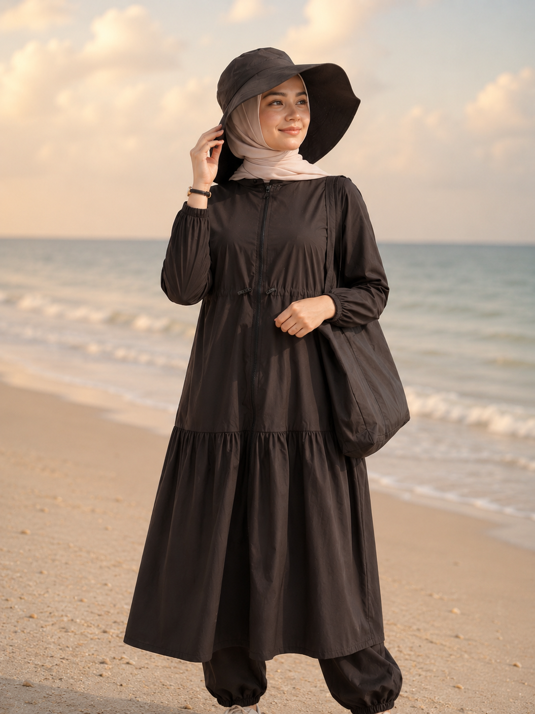 مايوه موج بني غامق