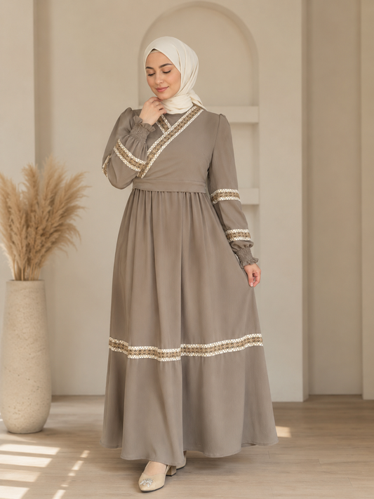 فستان أصالة بيج