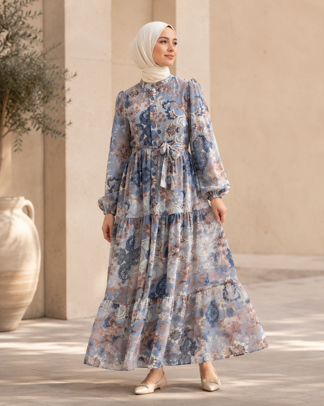 فستان عبير أزرق